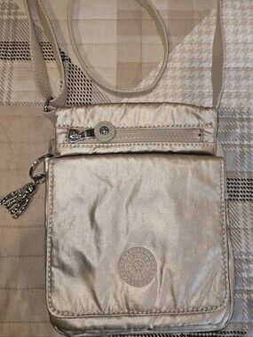 Kipling Metallic Taupe Crossbody Bag